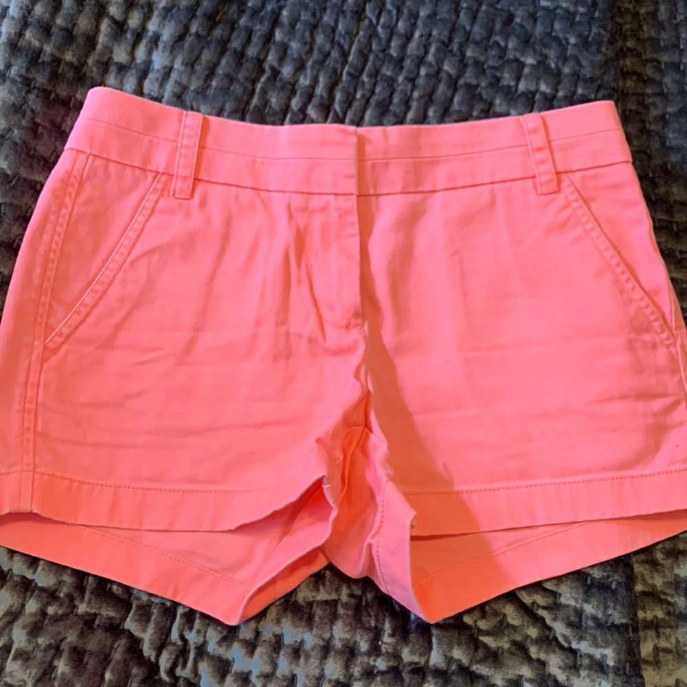 Hot pink J. Crew chino shorts